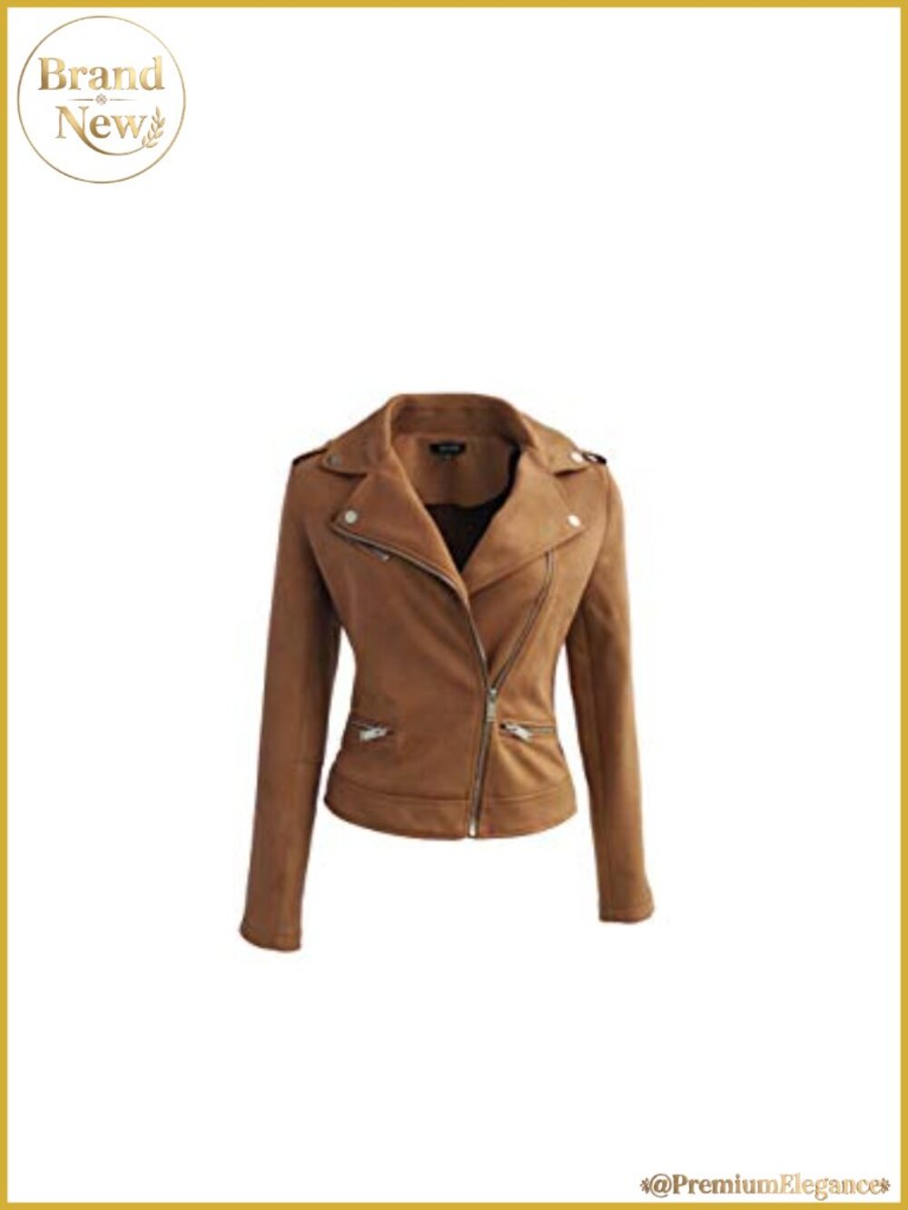 Faux Suede Jacket Long Sleeve Zip Up Casual Outwear Women